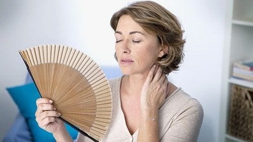 Beneficios de la cerveza durante la menopausia Mujer abanicandose