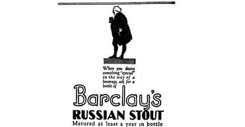 Aviso publicitario Barclay´s Russian Stout, 1922 Aviso Publicitario Barclay´s Russian Stout