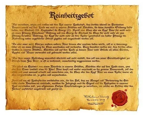 Original text of the Reinheitsgebot Original text of the Reinheitsgebot
