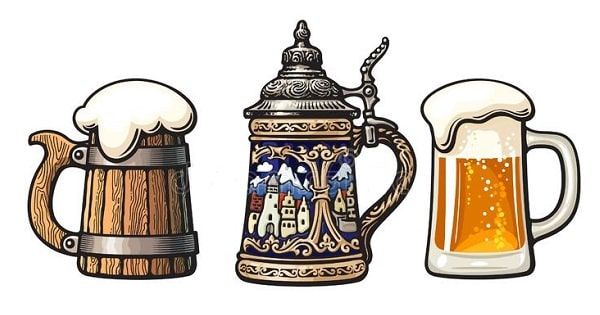 925 Dijes encanto 3D Reino Unido Plata esterlina Jarra de cerveza Taza Stein Jarra para Beber 