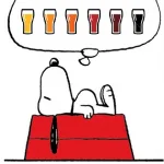 Snoopy soñando con cerveza