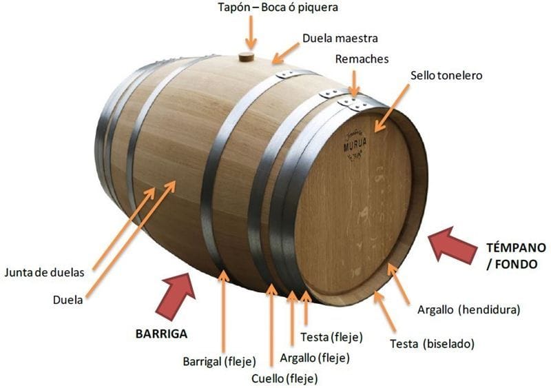 Partes de la barrica Partes de la barrica