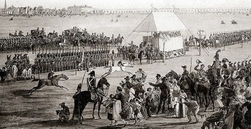 Carrera de caballos durante la celebración de 1810 Carrera de caballos durante la celebración de Oktoberfest de 1810