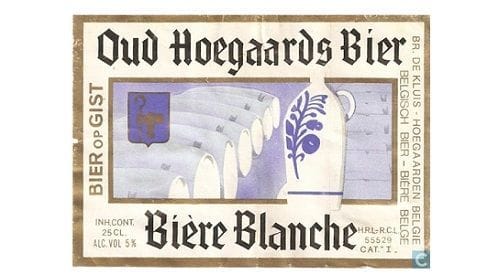 Antigua etiqueta "Oud Hoergaards Bier" Etiqueta Oud Hoegaarden