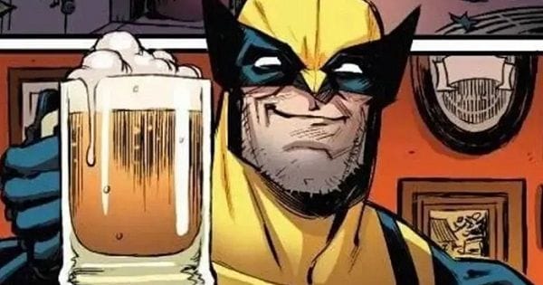 Wolverine boit de la bière