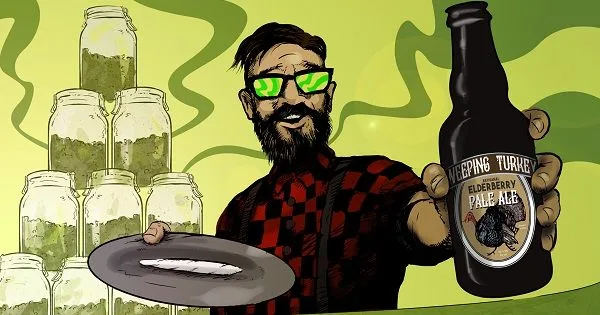 Maridaje de cerveza y marihuna (cannabis)