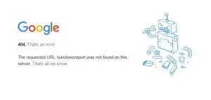 Reporte de error 404 de Google Reporte de error 404 de Google