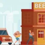 Vehículo de reparto de cervezas