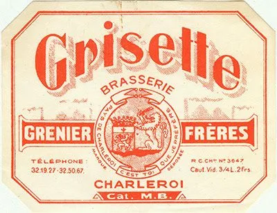 Antiguas etiquetas de cerveza Grisette Antiguas etiquetas de cerveza Grisette