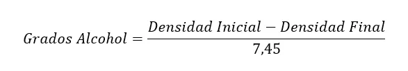 Ecuación calculo alcohol 2 Ecuación calculo alcohol 2