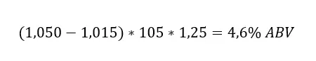 Ecuación calculo alcohol Ecuación calculo alcohol