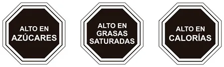 Alto en azucares, grasas saturadas y calorías Alto en azucares, grasas saturadas y calorías