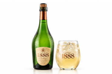 Botella y vaso de sidra 1888